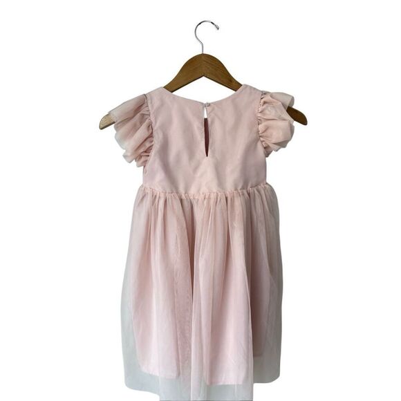 H&M Appliquéd Tulle Dress In Powder pink/rainbow - Picture 6 of 12